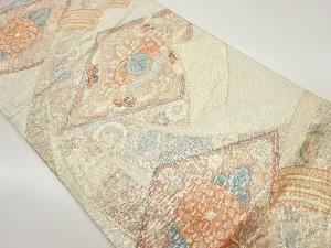 佐賀錦束ね熨斗に菱・桐・菊模様織出し袋帯